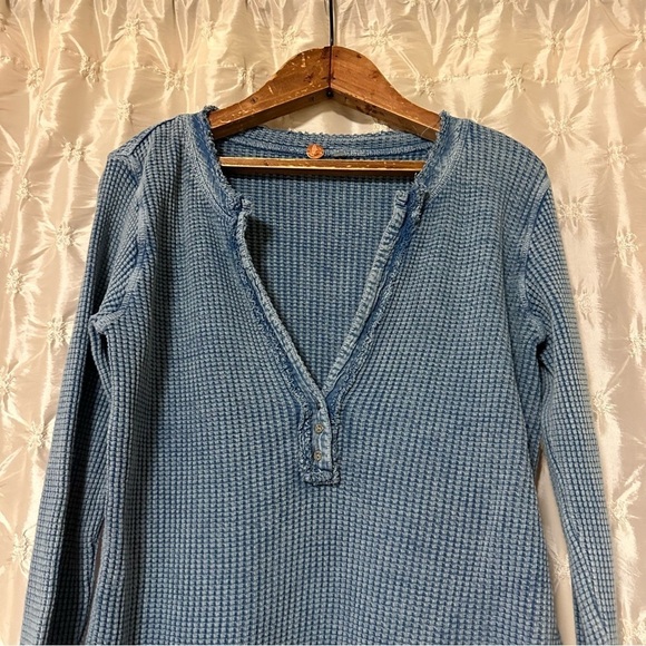 Free People One Colt Thermal Long Sleeve Henley Shirt - Picture 4 of 12